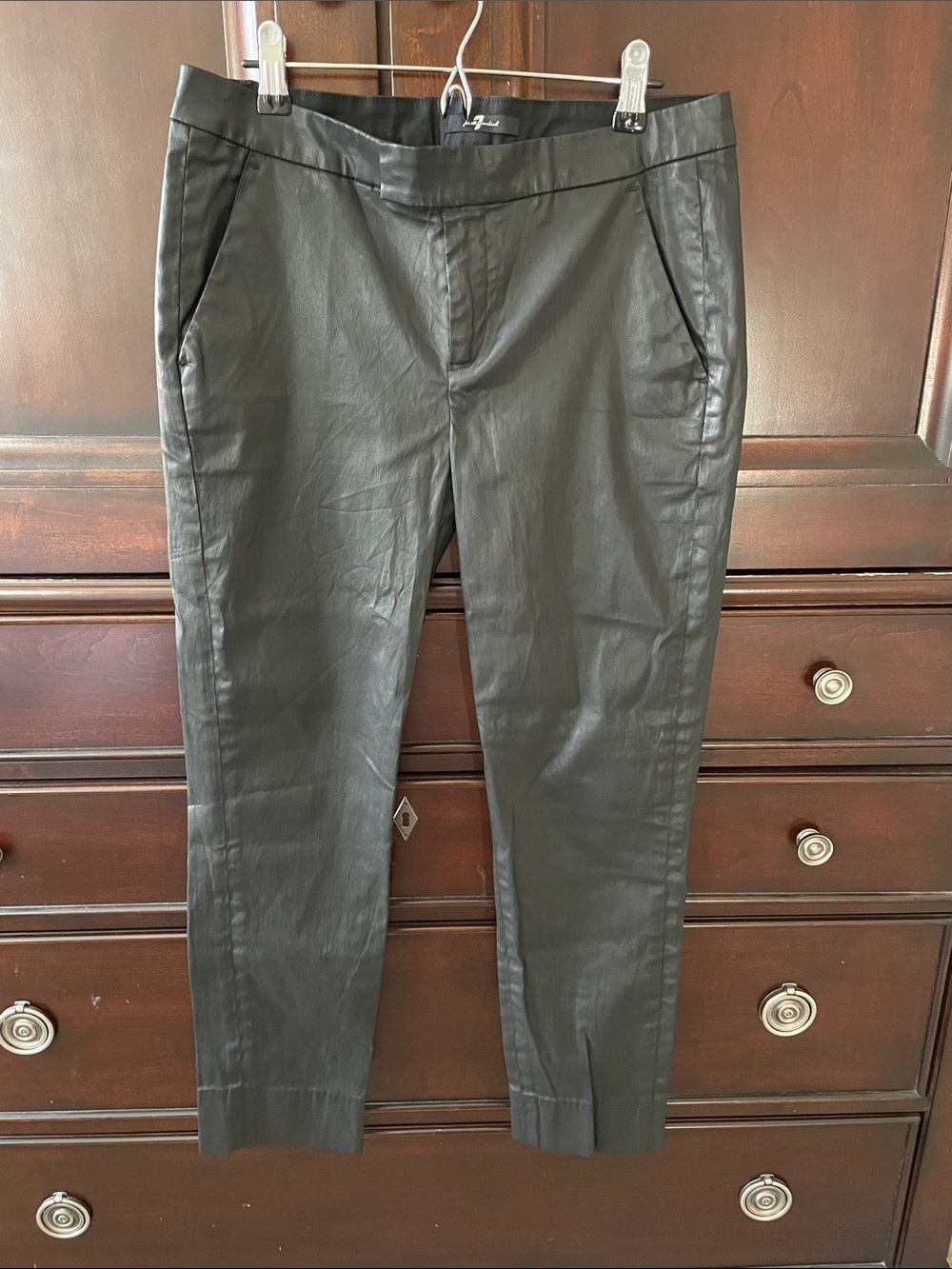 7 for all mankind, faux leather pants, size 27